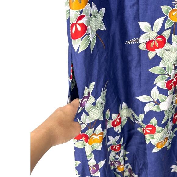 VINTAGE 70' Andrade Resort 12 L Hawaiian floral maxi dress muumuu Resort RARE - Picture 3 of 6